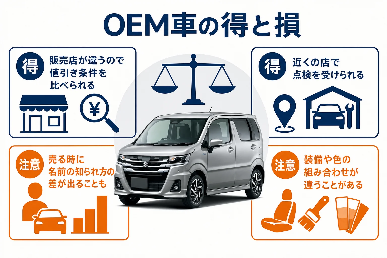 OEM車のフレアを選ぶ時の得と損の図解