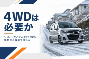 雪道を走るワゴンRカスタムZのイメージ