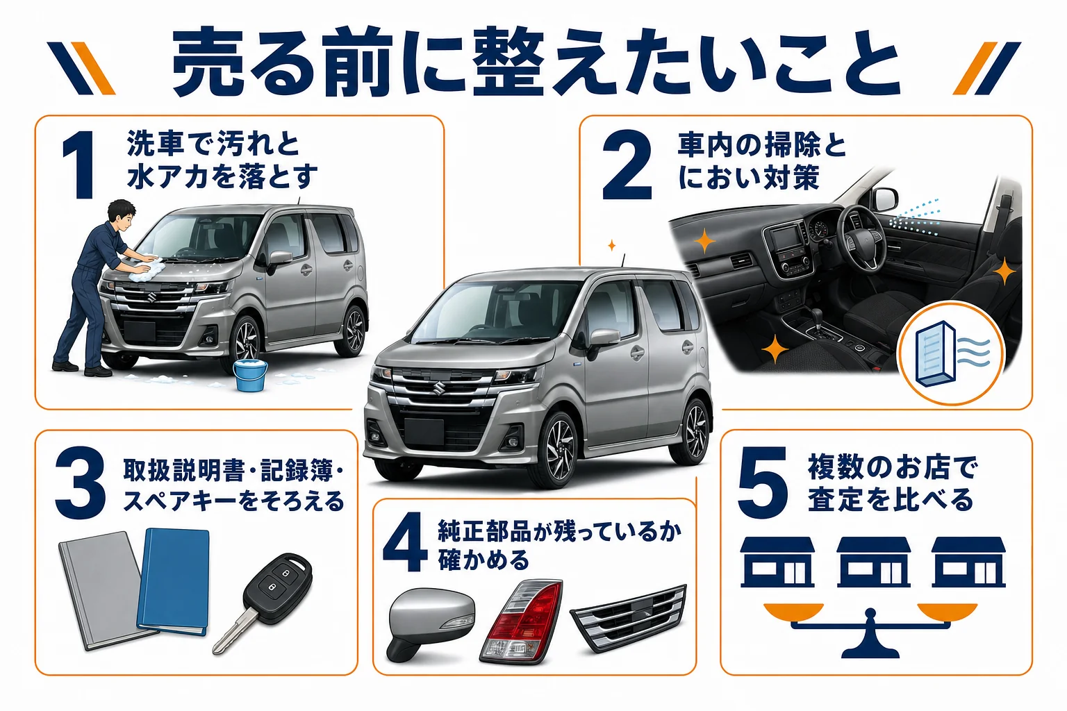 売る前に色より効く状態を整える手順の図解