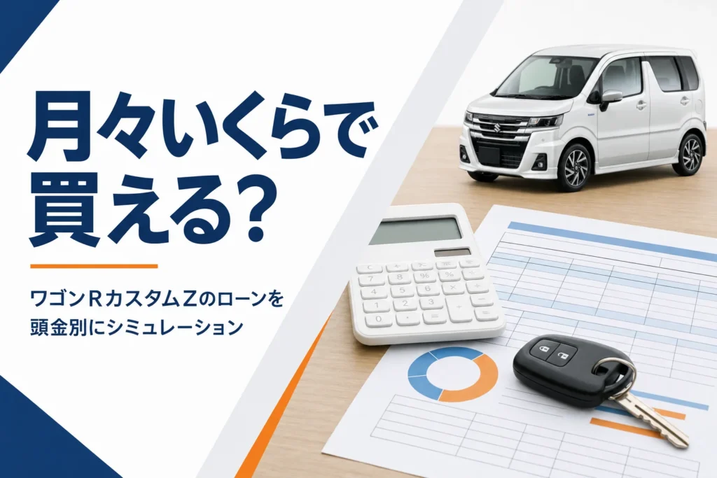 ワゴンRカスタムZのローンの月々を頭金別に計算する記事のアイキャッチ
