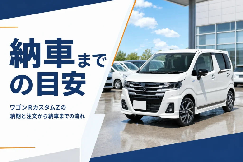 ワゴンRカスタムZの納期と納車までの流れを解説する記事のアイキャッチ