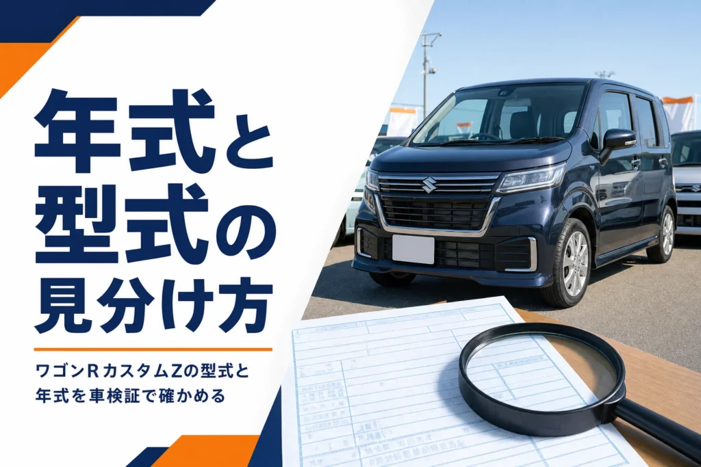 ワゴンRカスタムZの年式と型式を確かめるイメージ