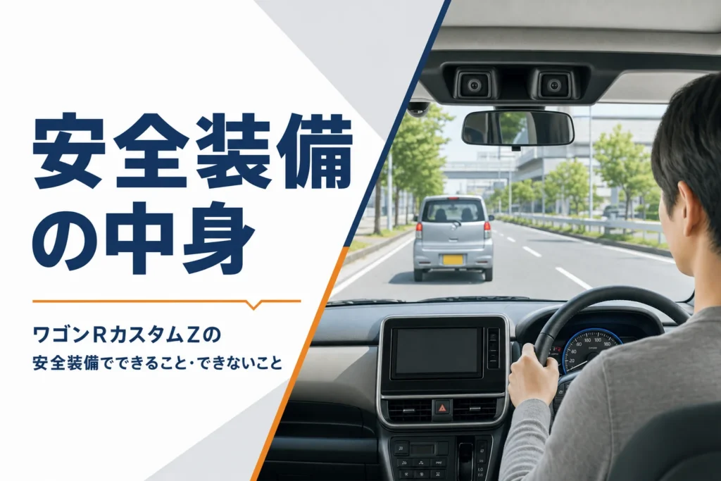 ワゴンRカスタムZの安全装備のカメラから前を見たイメージ