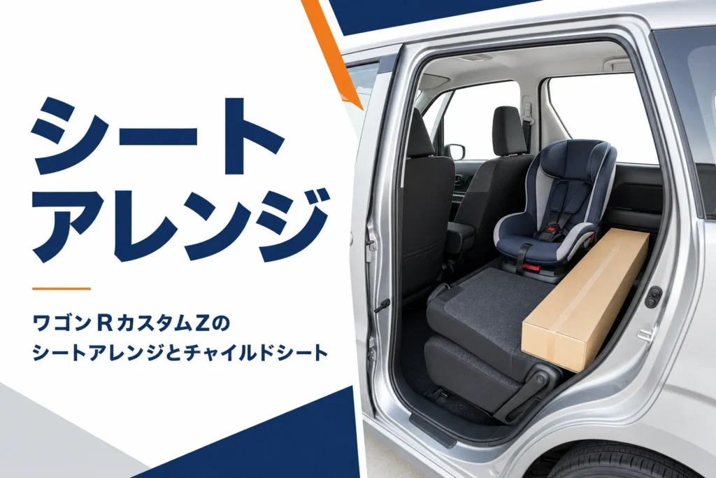 ワゴンRカスタムZのシートアレンジとチャイルドシートを解説する記事のアイキャッチ