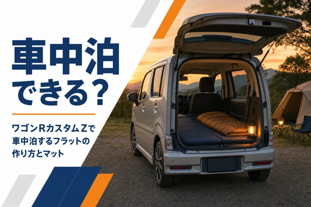 軽トールワゴンで車中泊するイメージ