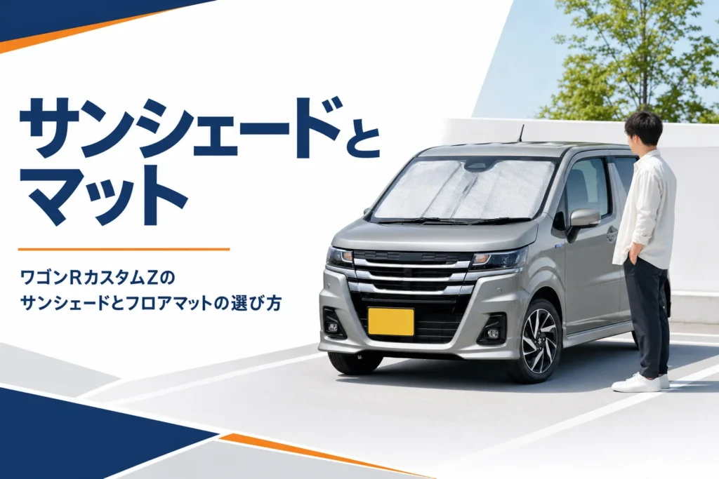 フロントガラスにサンシェードを付けたワゴンRカスタムZのイメージ