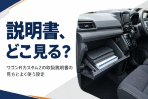 ワゴンRカスタムZの取扱説明書の見方を解説する記事のアイキャッチ
