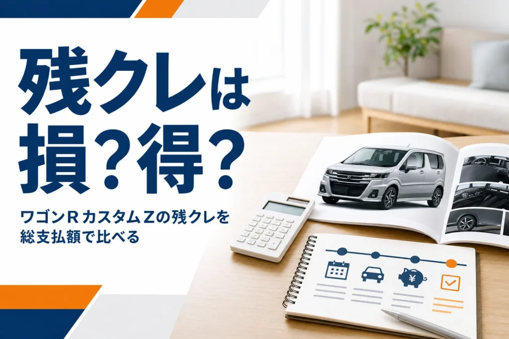 ワゴンRカスタムZの残クレが損か得かを総支払額で比べる記事のアイキャッチ