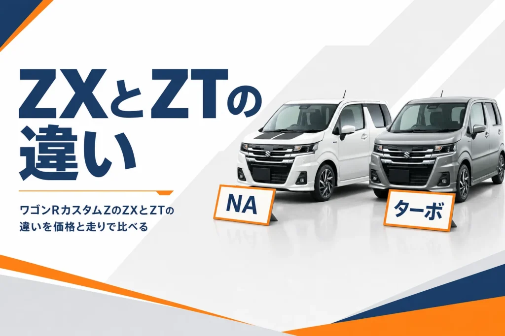 ワゴンRカスタムZのZXとZTを並べて比べるイメージ